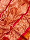 Rich Shades of Rust Orange Pure Maheshwari Silk Unstitched Suit Set