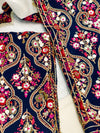Pure Cotton Unstitched Suit Set In a Rich Navy Blue Hue