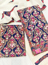 Pure Cotton Unstitched Suit Set In a Rich Navy Blue Hue