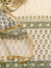 Pure Mul Chanderi Unstitched Suit Set in Sage Green