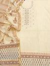 Mul Chanderi Unstitched Suit Set in Rose Pink