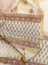 Mul Chanderi Unstitched Suit Set in Rose Pink