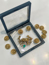Elegant High-Quality Metal Brooch with Decorative Buttons