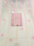 Pretty in Pink Pure Cotton Unstitched Suit Set with Pure Cotton Bottom and Brush Print Cotton Dupatta